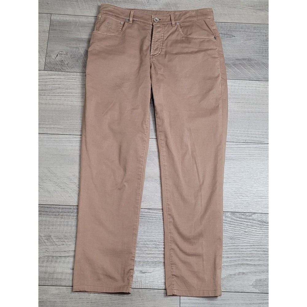 Brunello Cucinelli Pants Mens 46 Khaki REP Italian-Fit Lux Trousers Made Italy